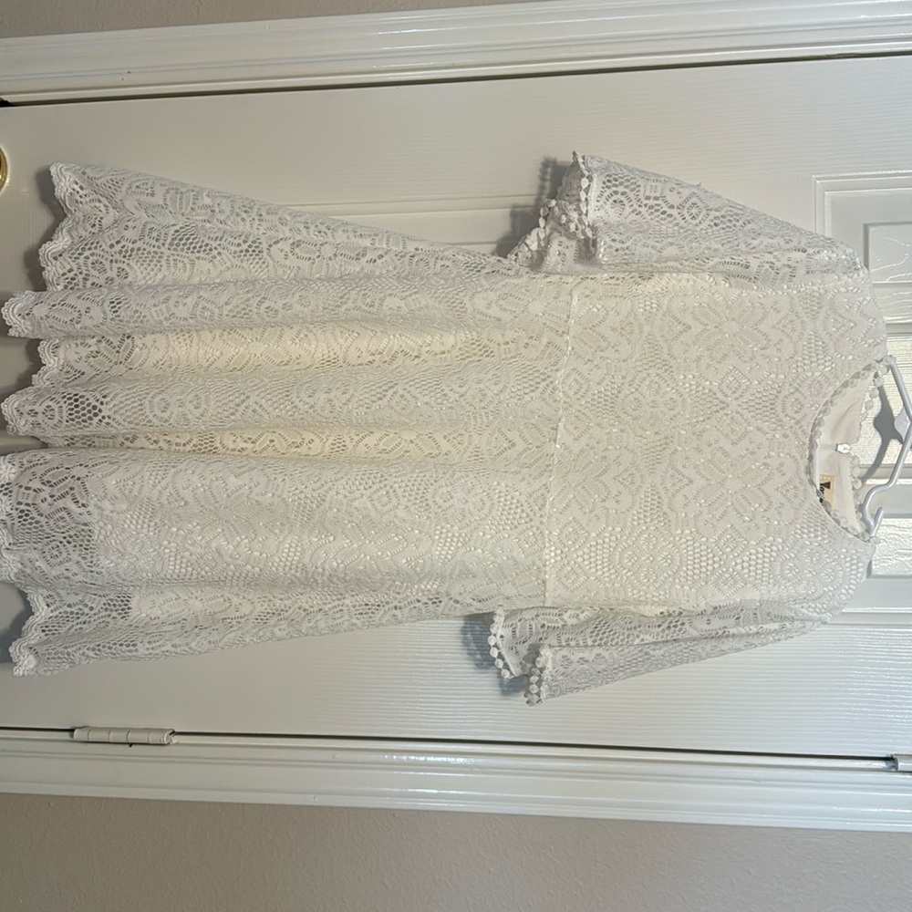 White baptism dress.